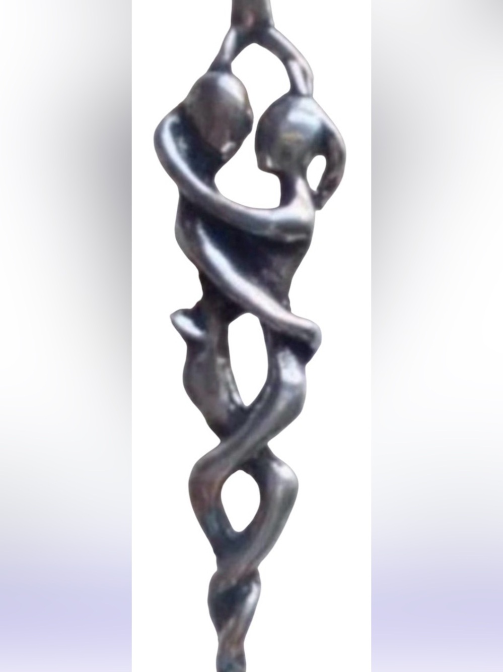 Silver-Tone Intertwined Couple Pendant Necklace.